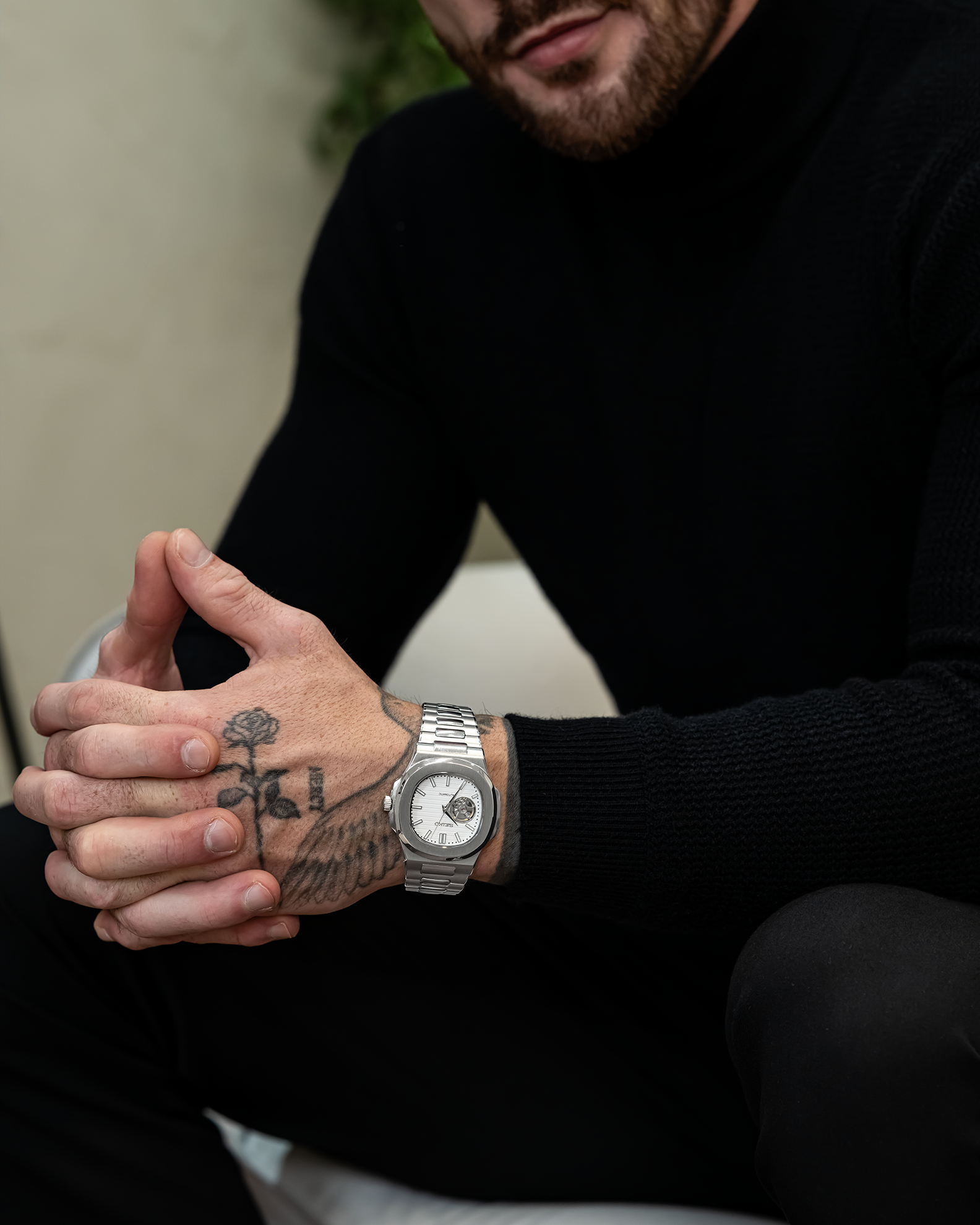 TGM Square Striped White